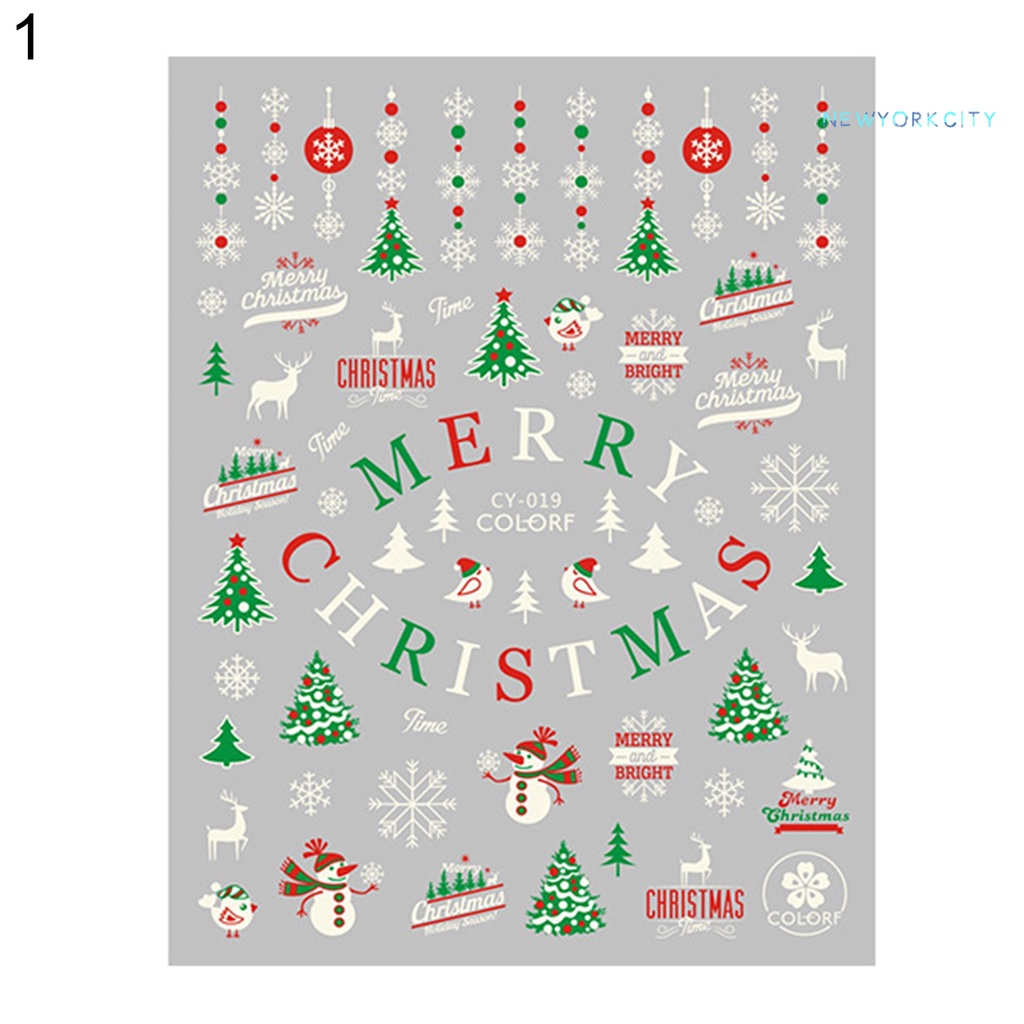 1 Tờ Nhãn Dán Móng Tay Hình Bông Tuyết Thân Thiện Với Môi Trường