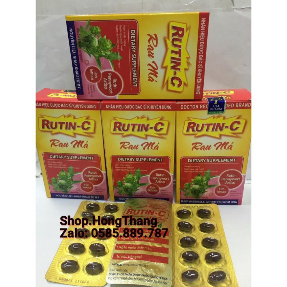 RUTIN - C rau má hỗ trợ điều trị viêm loét miệng, xuất huyết, chảy máu, trĩ ngoại trĩ nội hop 30 viên