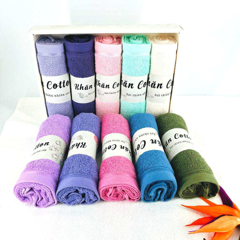 [COMBO 5 KHĂN MẶT] Khăn Mặt Cotton Cao Cấp Thiện Phú 34x80cm, Khăn Đa Năng Y457 Bông Sợi Thấm Nước TốT