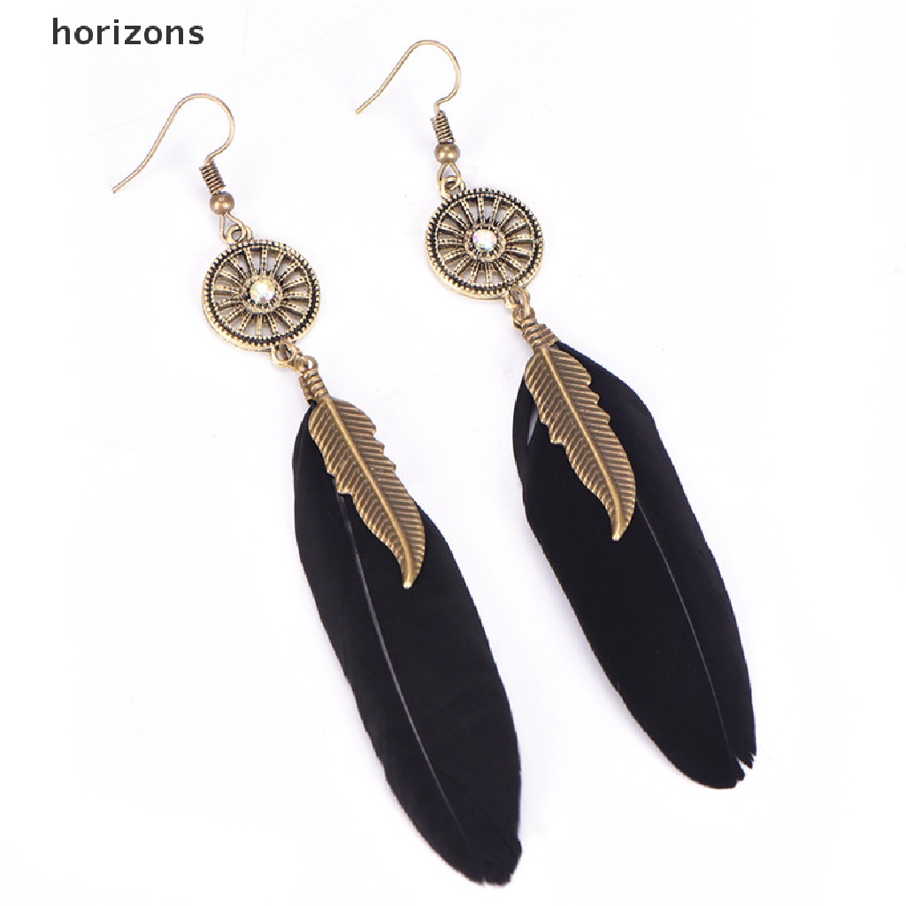 Bông Tai Hình Lông Vũ Tua Rua Phong Cách Bohemian Dành Cho Nữ