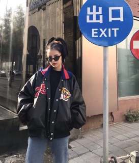 [ORDER] Áo khoác bomber da thêu TIGER