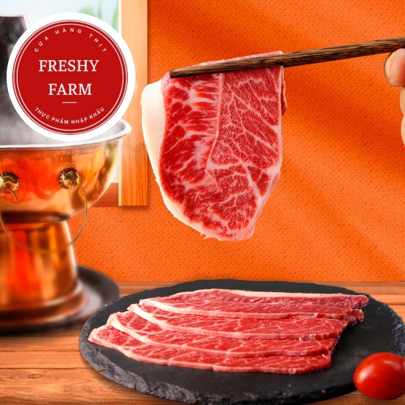 LÕI VAI BÒ CANADA THÁI LÁT MỎNG 2MM NHÚNG LẨU/NƯỚNG 122K KHAY 500GR