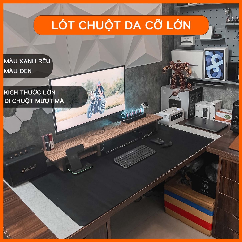 Pad da trải bàn làm việc Deskpad 60x120cm - Lót chuột mouse pad cỡ lớn tấm lót bàn di chuột máy tính 60x12