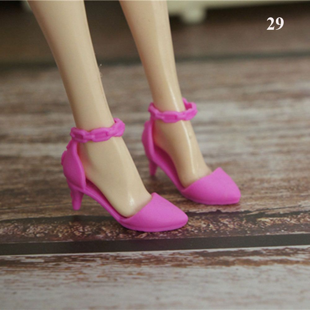 Giày cao gót nhựa nhiều màu sắc thời trang 29 kiểu tỉ lệ 1/6 cho búp bê