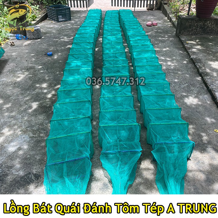 Lồng Bát Quái A TRUNG Chuyên Dụng Đánh Bắt Tôm,Tép,Cá . Mất Lưới 3li Khung 20x30cm Dài 5m đến 8m-LBQ1