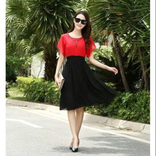 Đầm xòe voan bo eo