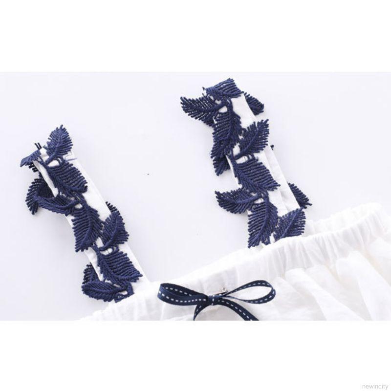 Bộ áo hai dây + quần dài in hoa lá dễ thương cho bé gái