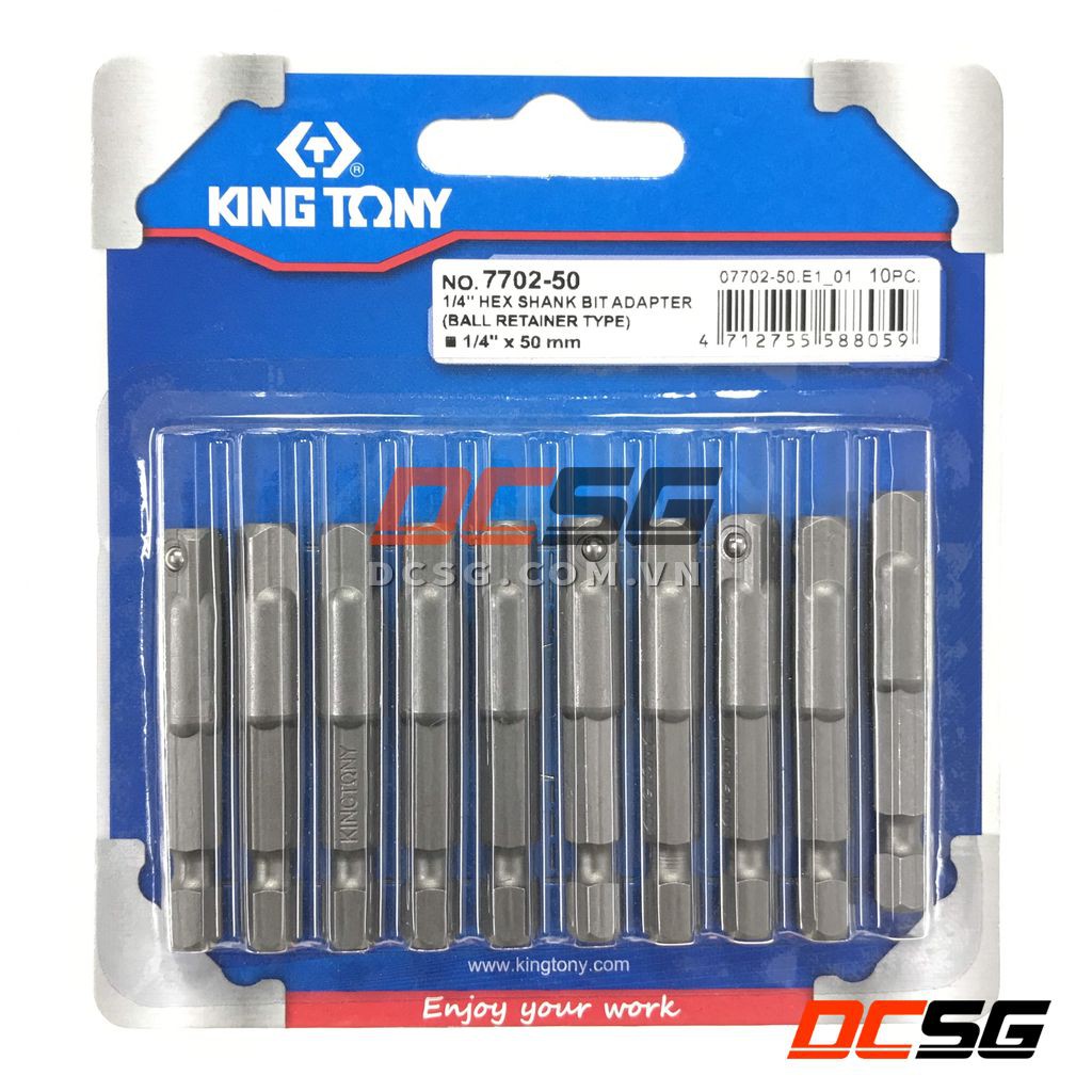  Đầu chuyển chân lục giác 6.35mm sang bu lông 1/4"-3/8"-1/2" Kingtony | DCSG