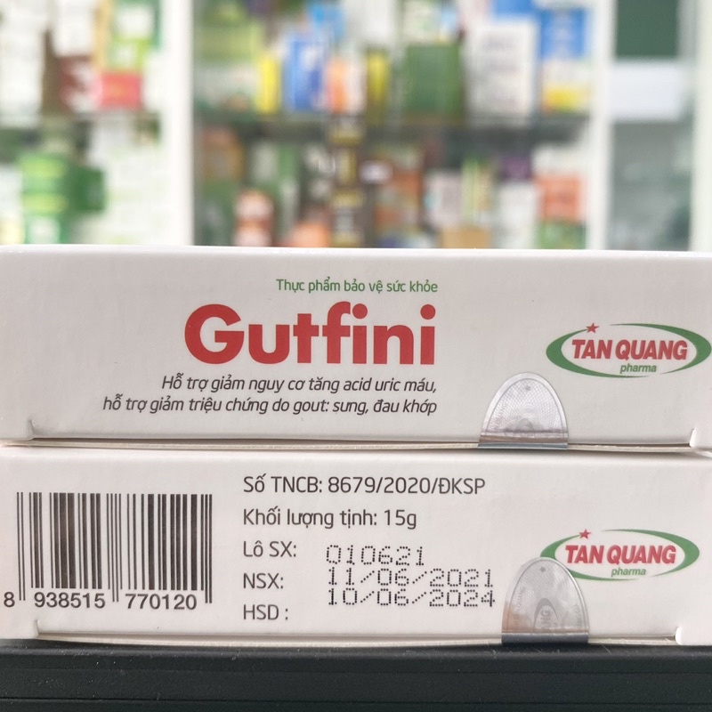 GUTFINI – Hỗ trợ giảm nguy cơ tăng acid uric máu, giảm triệu chứng do gout sưng, đau khớp (20 viên &amp;60 viên)