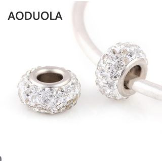 Charm tròn nạm đá sáng đẹp dùng trong vòng tay, lắc tay, diy...