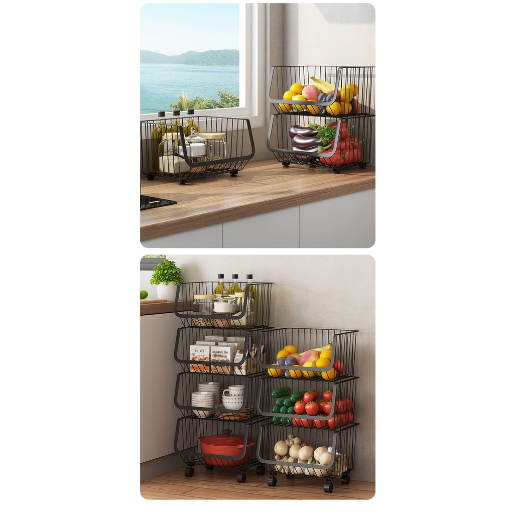 Kệ Rau Củ Đa Năng Di Động 4,5 tầng