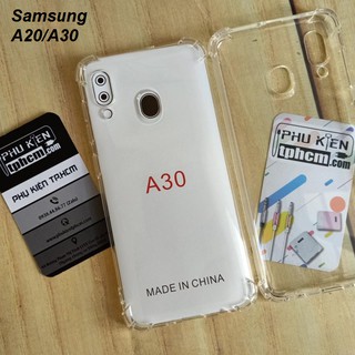 Samsung Galaxy A20/A30 Ốp lưng trong suốt chống sốc 4 góc Cạnh Bảo Vệ Cho Dế Iu Của Bạn