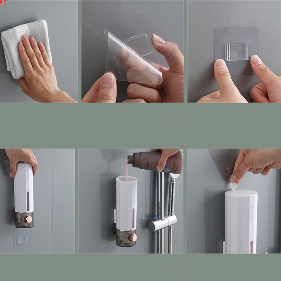 Bình Đựng Nước Rửa Tay Hộp Đựng đựng Dầu Gội Sữa Tắm Gắn Tường Cho Phòng Tắm Nhà Vệ Sinh,Khách Sạn 450ml