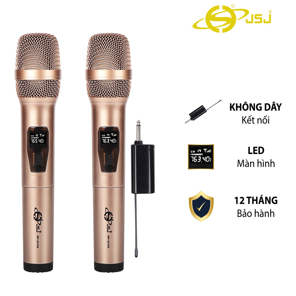 Micro karaoke không dây cao cấp JSJ-W221 mẫu mới tích hợp màn hình led chuyên nghiệp, công nghệ cải tiến chất lượng