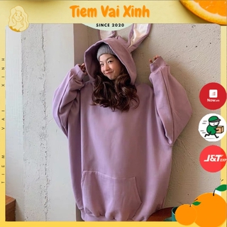 Áo Hoodie Nữ 🍊 [Tiệm Vải Xinh] 🍊  Áo Hoodie Nỉ Tai Thỏ - Hàng Quảng Châu HD104
