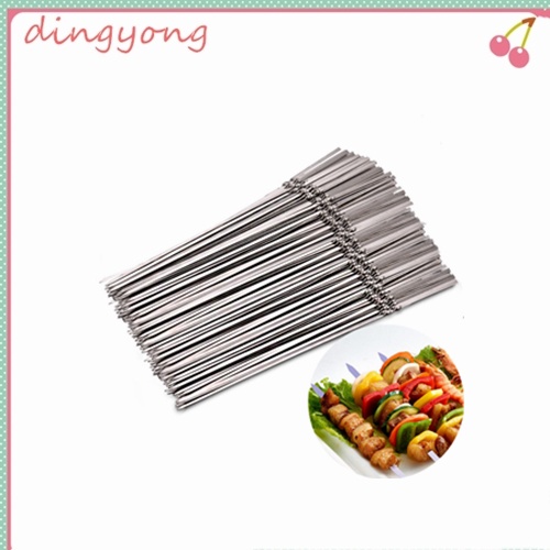 Set 10 xiên nướng BBQ bằng thép không gỉ có thể tái sử dụng