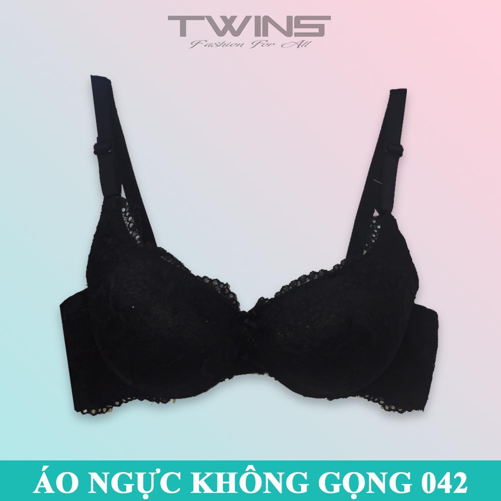 Áo ngực không gọng nữ ren nâng ngực Lovely 042 mút ép vừa mềm mịn cúp xéo nguyên ngực size 34-36-38