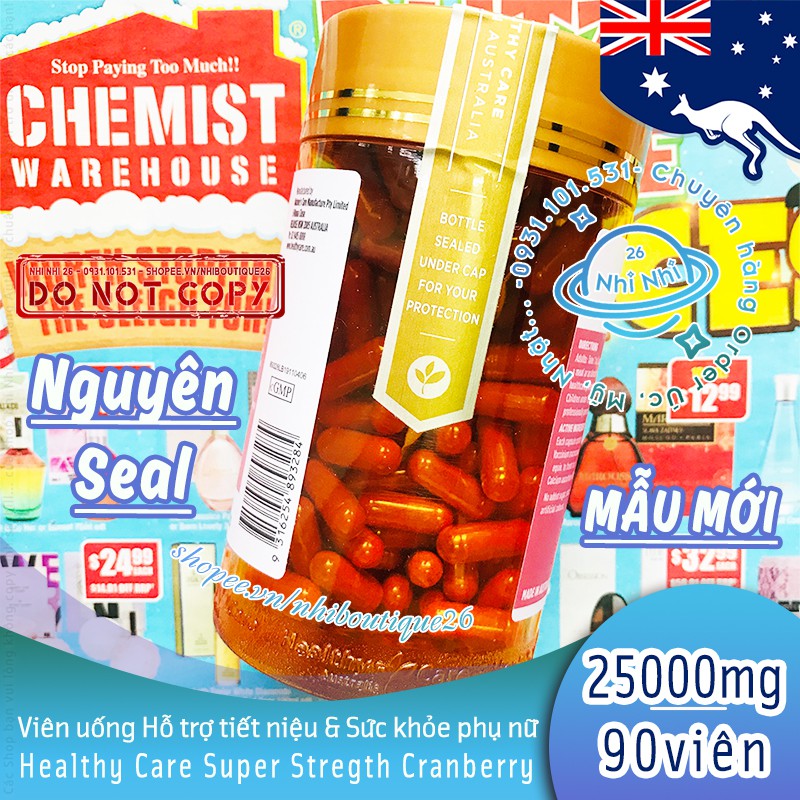 ⛳️HSD: 02/2024⛳️ Healthy Care Super Cranberry 25000mg 90 viên ⛳️ Chuẩn Chemist Warehouse ⛳️