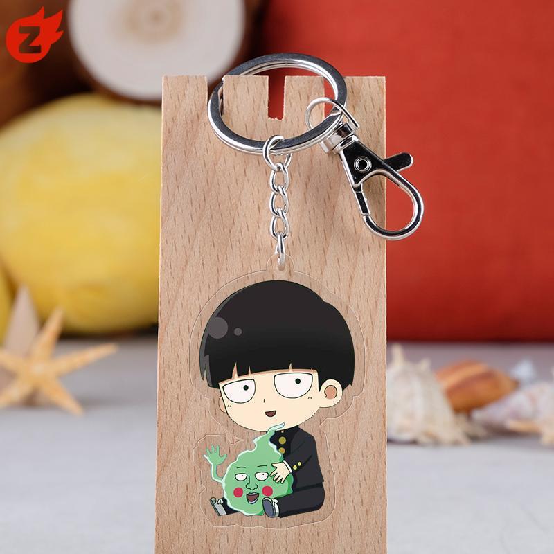 Set 100 Móc Khóa Nhựa Acrylic Trong Suốt Hình Mob Psycho 100 Độc Đáo