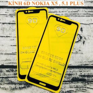 Nokia 5.1 plus / nokia x5 kính cường lực full màn full keo 9d