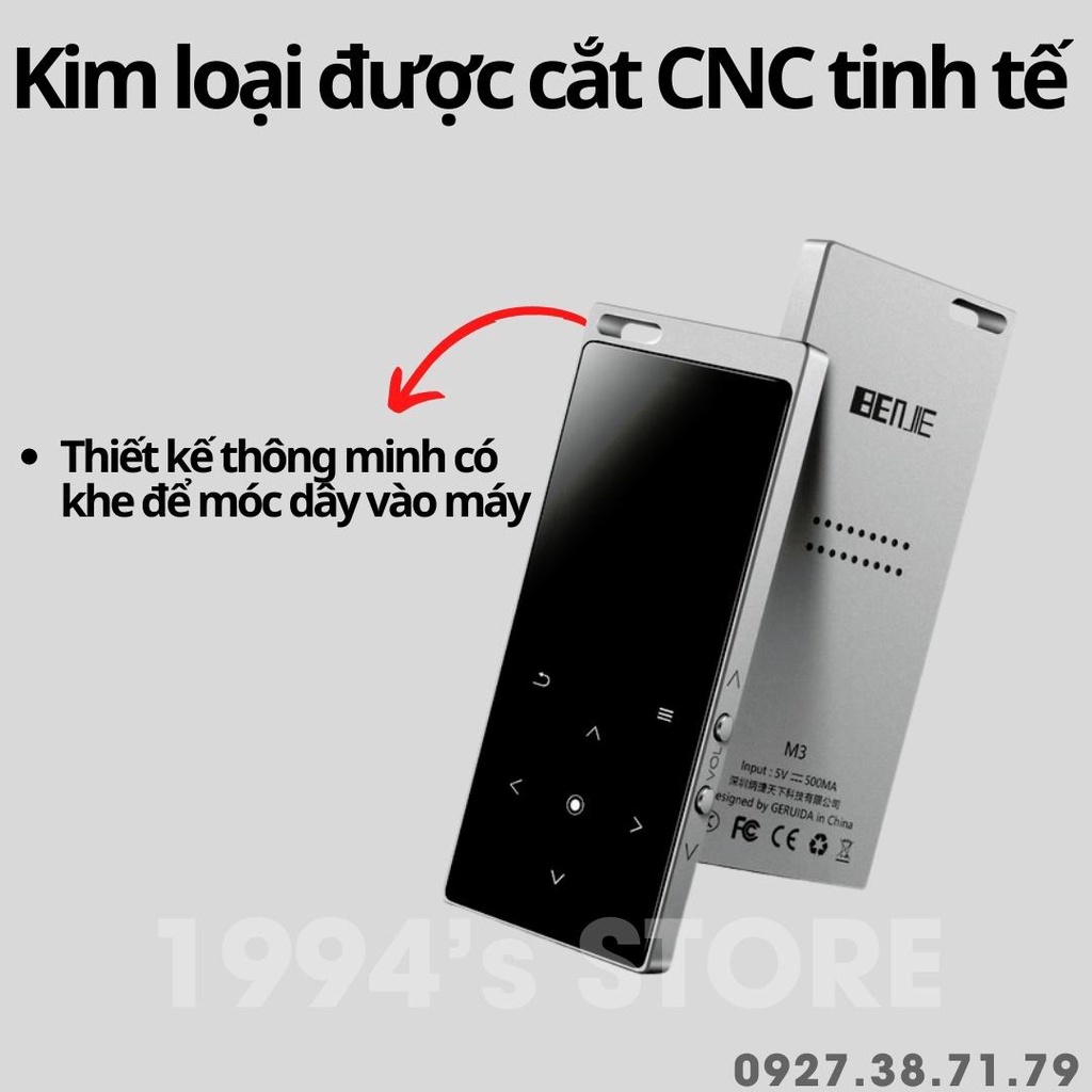 [CÓ SẴN] Máy Nghe Nhạc Lossless Benjie M3 Bản 2022 Bluetooh 5.2 APTX Loa Ngoài Siêu Lớn - Pin 80h - Xem phim, xem video