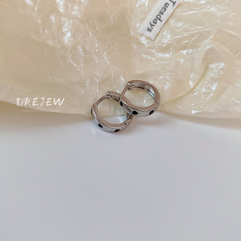 DREJEW Khuyên tai kim loại hình tam giác xếp ly phong cách cá tính cho nữ