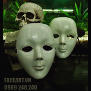 Mặt nạ nhựa trắng trơn hoá trang halloween
