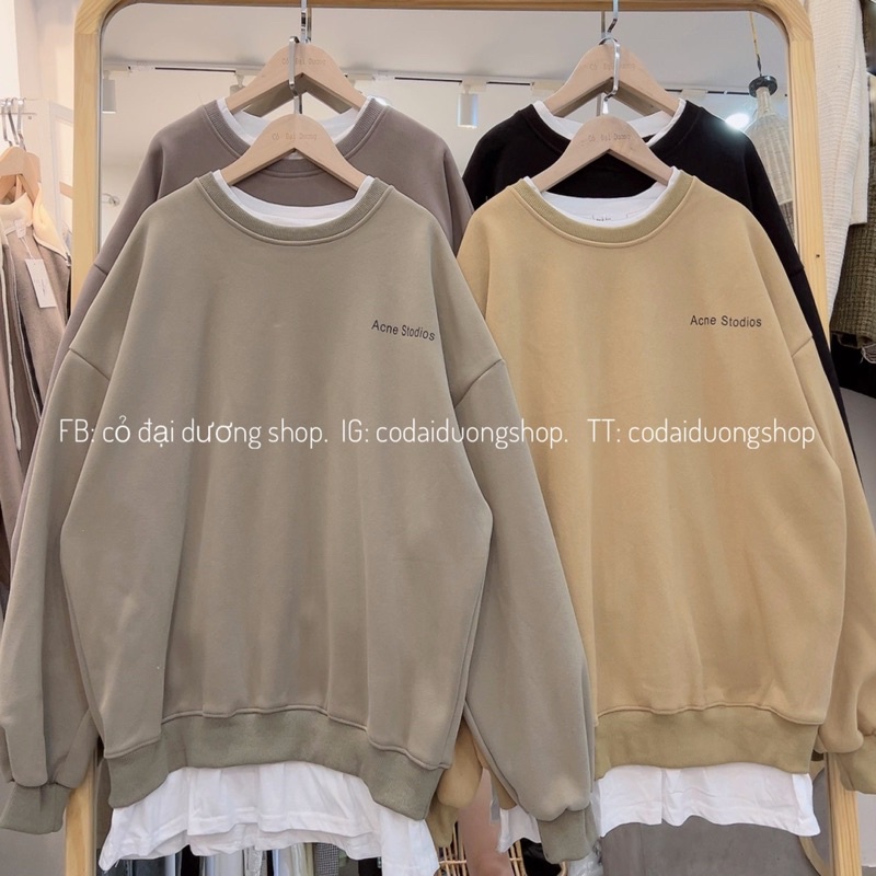 Áo nỉ swt pha tà Acne Stodios