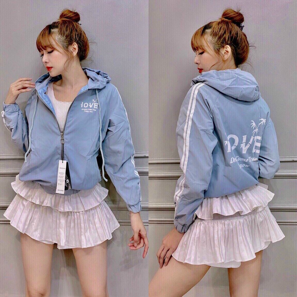 Áo khoác chống nắng dù nữ form rộng có mũ in chữ ShiNo ấn tượng MQ Fashion KD03