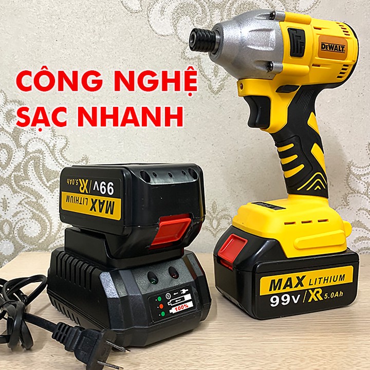 MÁY CHUYÊN BẮT VÍT DEWALT 99V - CHUYÊN VÍT DEWALT - PIN 10 CELL - LÕI ĐỒNG - MÁY VẶN VÍT CHUYÊN DỤNG DEWALT 99V