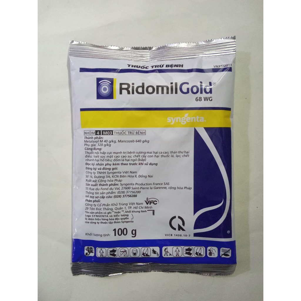 Thuốc trừ bệnh cây trồng RidomilGold 68WP - Gói 100 gram