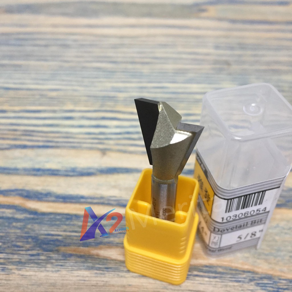 Mũi phay gỗ rãnh đuôi cá 14 độ 1/4"x5/8"(D=15.90mm) ARDEN - Made in TAIWAN