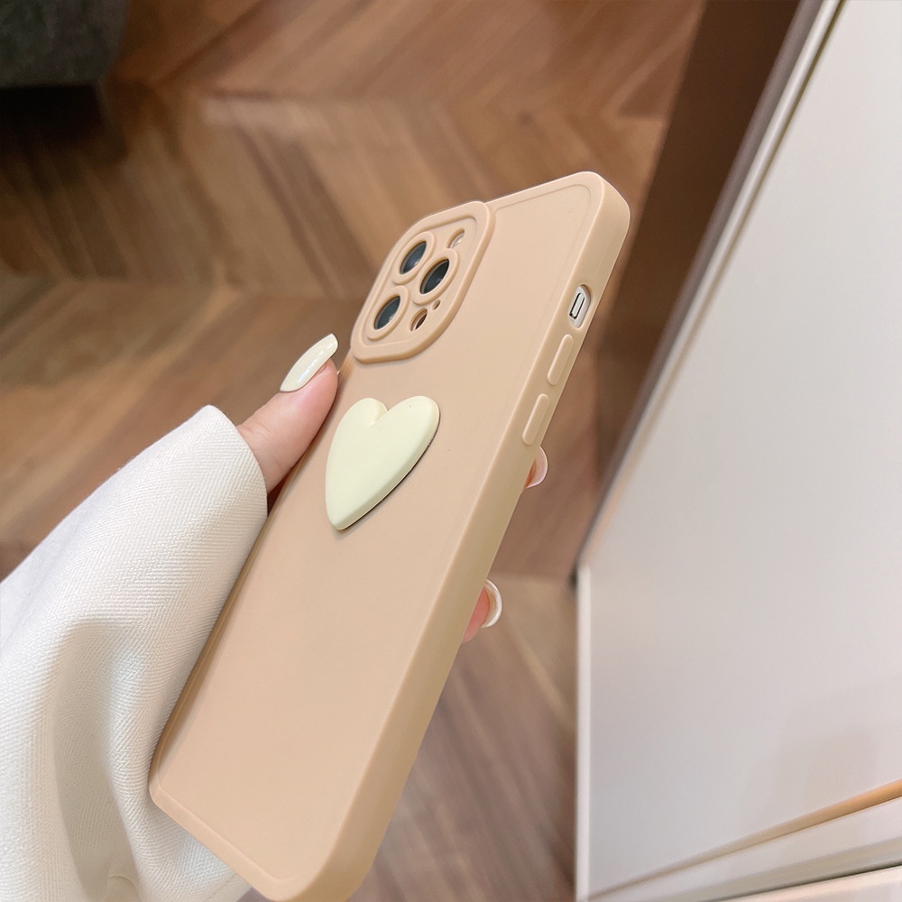 Ốp điện thoại TPU dẻo hình trái tim màu trơn cho iPhone 11 Pro Max X Xr Xs Max 7 8 Plus Se 2020 12 pro max 12 mini