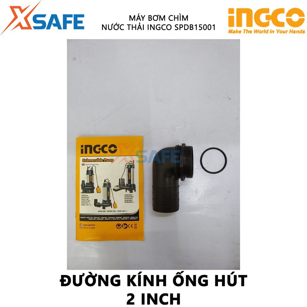 Máy bơm chìm nước thải INGCO SPDB15001 Máy bơm chìm 1500W, chiều cao bơm 14.5m, tốc độ dòng chảy 20m3/h - [XSAFE]