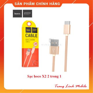[Dây cáp sạc] Sạc hoco X2 2 trong 1 gồm 2 đầu Micro và Lighting loại 1m cao cấp hỗ trợ sạc nhanh