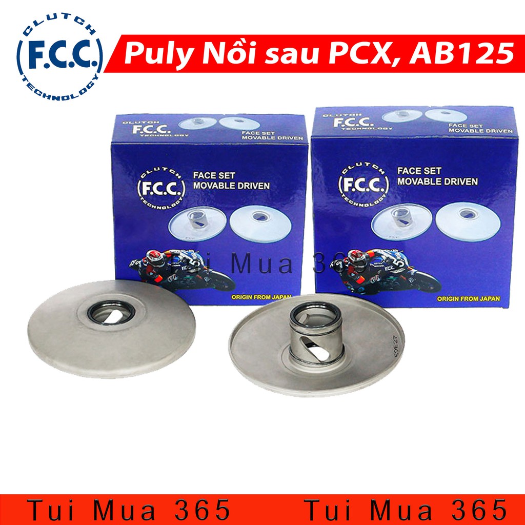 Cụm Puly FCC Nồi Sau Xe Air Blade 125 , SHmode , PCX Chủ Động và Bị Động Tặng Chốt và Con Lăn Dẫn Hướng Exedy