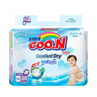 Bỉm - Tã dán Goon Renew Slim size XL - 30 miếng (Cho bé 12 - 20kg)