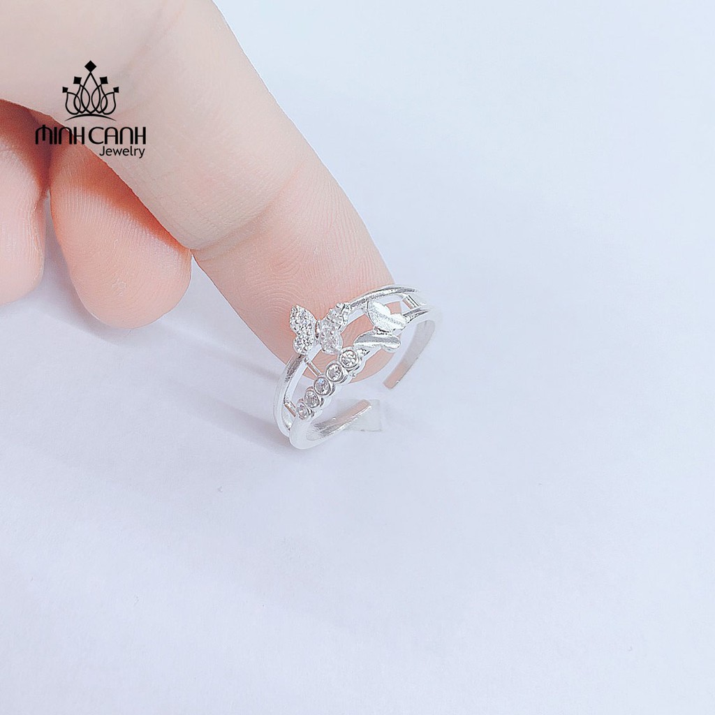 Nhẫn Bạc Dáng Hở Hình Cánh Bướm Thời Trang - Minh Canh Jewelry
