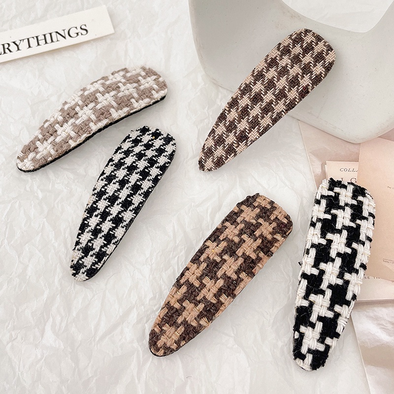 Kẹp tóc nữ họa tiết retro nhiều màu sắc thời trang thu đông