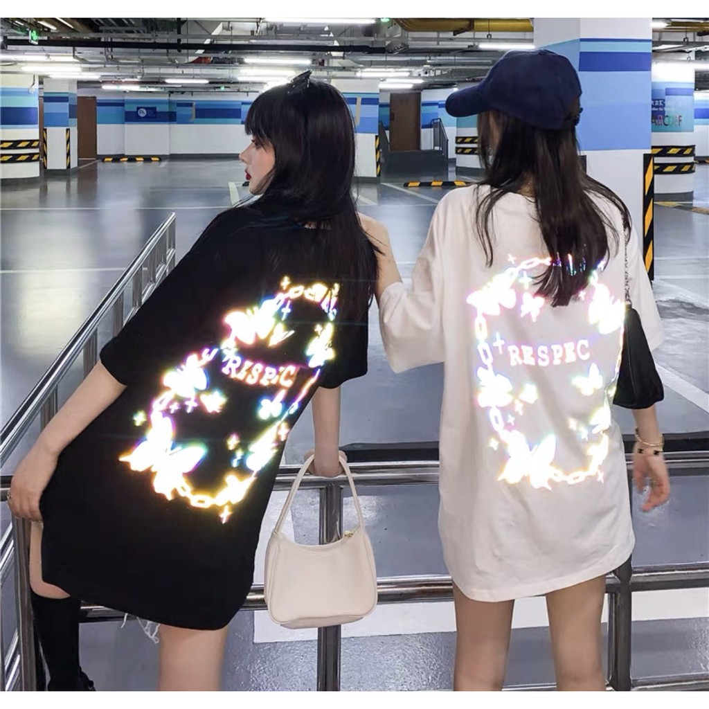 Áo Thun Xích Bướm  LOGO PHẢN QUANG Unisex (Chụp FLASH mới PHẢN QUANG)
