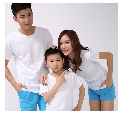 ÁO THUN TRƠN CỔ TRÒN MÀU TRẮNG TAY NGẮN NAM NỮ ( CÓ CẢ SIZE EM BÉ ) A3P2-0