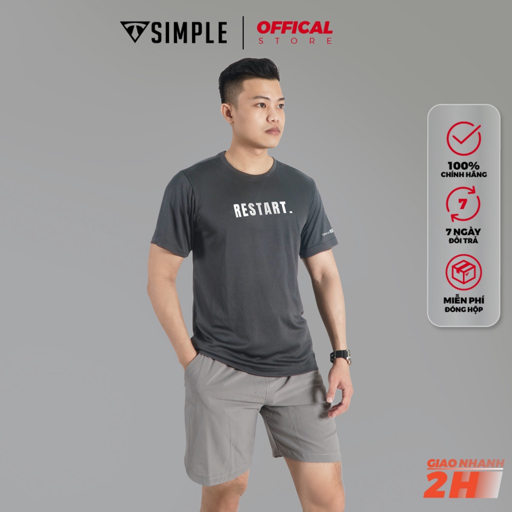 Áo Thể Thao Nam TSIMPLE cổ tròn tay ngắn tập gym vải thun lạnh thoáng mát co giãn chuẩn form MSSAHP5 | BigBuy360 - bigbuy360.vn