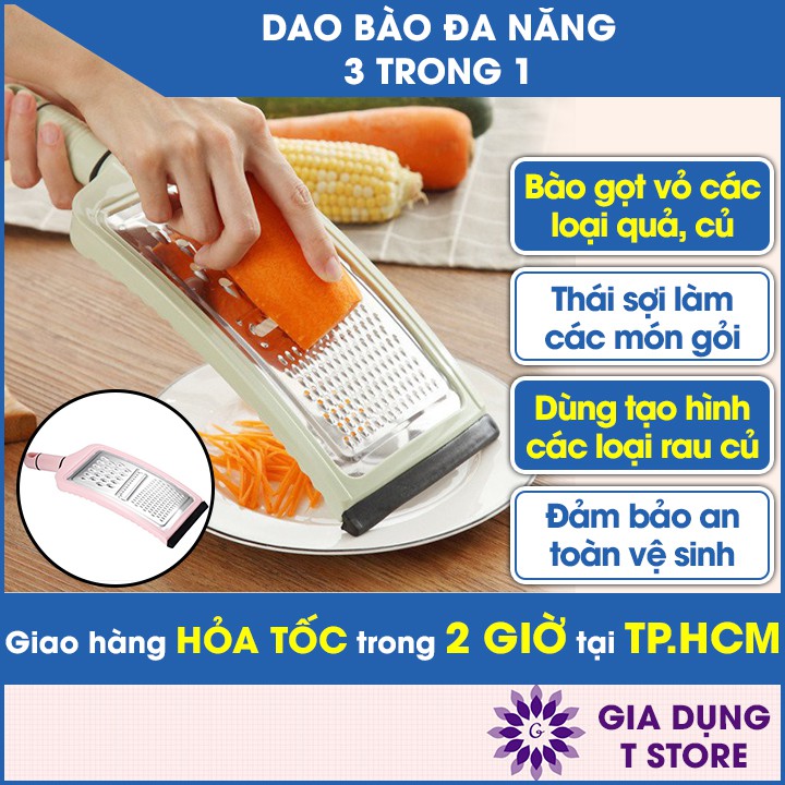 Dao bào cỡ lớn có tay cầm tiện lợi, bào sợi, gọt vỏ, thái lát, bào nhuyễn, nạo củ quả đa năng [DAO BÀO TO]