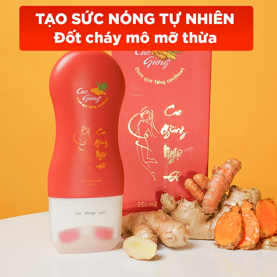 Thanh Lăn Cao Gừng Nghệ Đỏ Tan Mỡ Thừa Chủ Động Cùng Vùng Eo, Đùi, Bắp Tay, Bắp Chân, Nọng Cằm Dung Tích 180ml