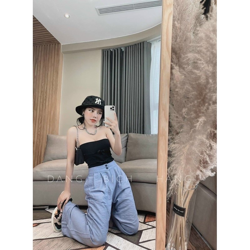 BÁN SỈ QUẦN ĐŨI SUÔNG ỐNG RỘNG DÁNG DÀI CẠP KHOÁ 5 MÀU | BigBuy360 - bigbuy360.vn