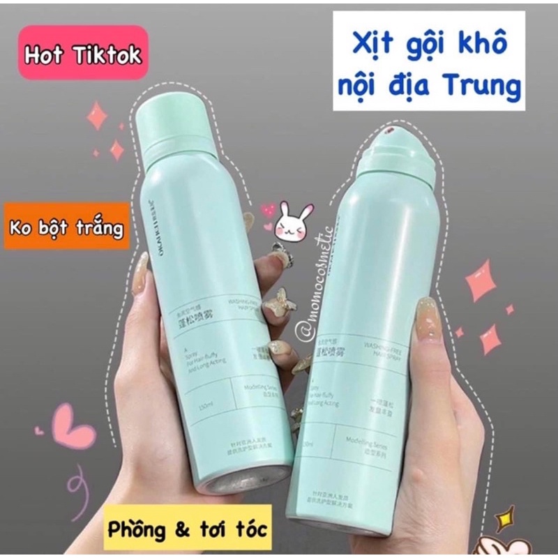 Dầu gội khô dạng xịt làm phồng tóc nội địa Trung