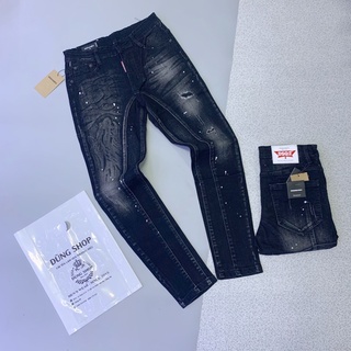 Quần Jean Đen mài in hình hổ sói QJ27