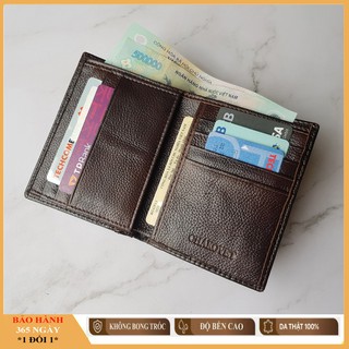 Ví nam da bò Chakovet kiểu bóp nam da thật dáng đứng đựng tiền thẻ giấy tờ xe V585