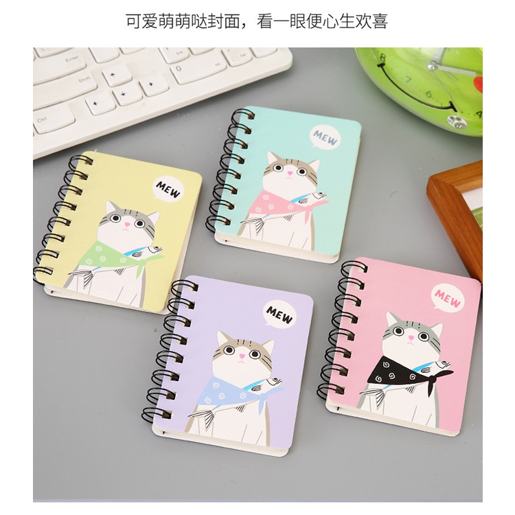 Sổ tay mini gáy lò xo họa tiết hoạt hình cute sổ ghi chú nhỏ gọn tiện lợi E959