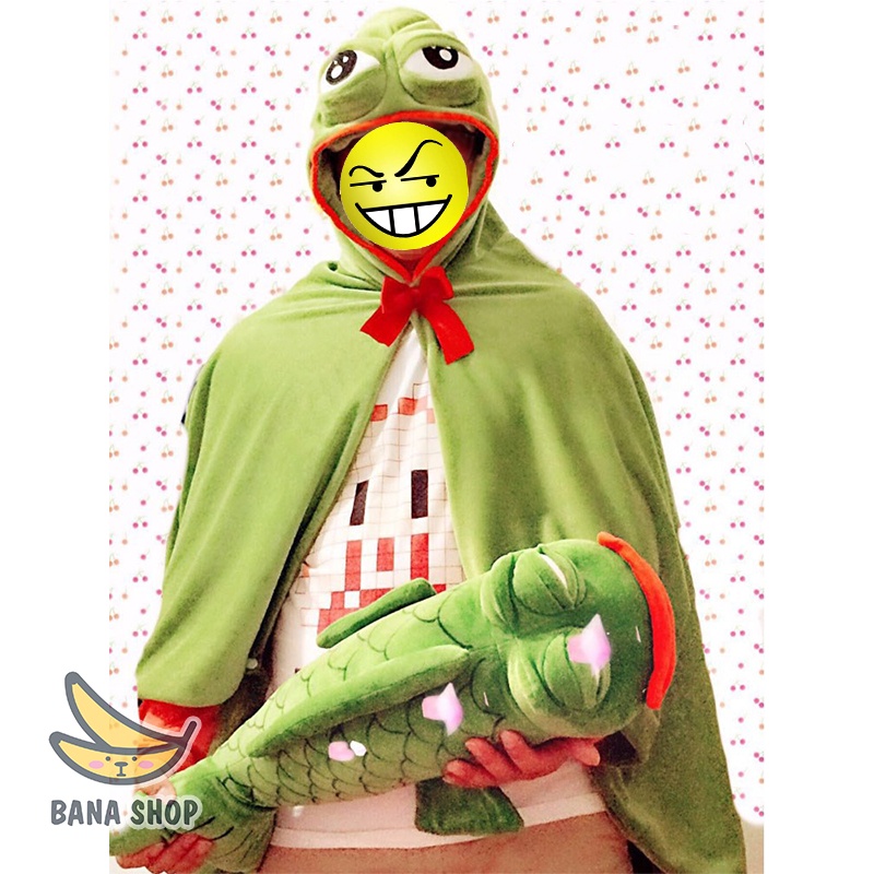 Gấu bông gối ôm ếch xanh Pepe cá chép siêu bựa dành cho vozer